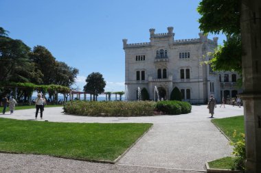 Trieste 'deki Miramare Kalesi, Friuli-Venezia Giulia, İtalya.