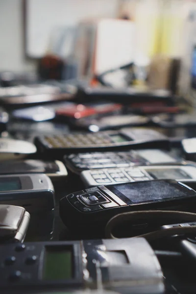 Collection Old Retro Mobile Telephones — Stock Photo, Image