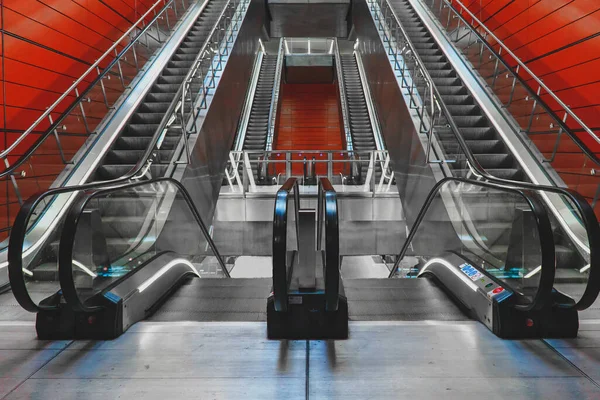 Electric Escalators Metro Moving Staircases — Stock Photo, Image