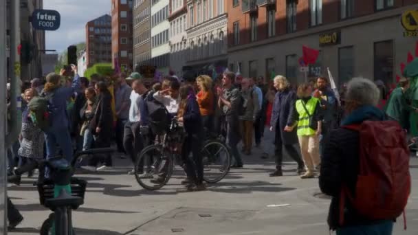 Kopenhaga Dania 2022 Demonstracja Przeciwko Zmianom Klimatycznym Wojnom — Wideo stockowe