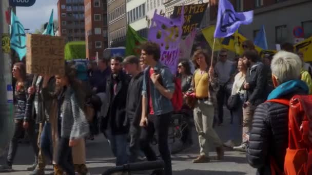 Kopenhagen Denemarken 2022 Demonstratie Tegen Klimaatverandering Oorlogen — Stockvideo