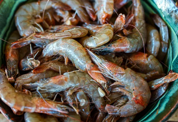 Freshly Caught Shrimp Bowl Ready Cooked — Stock Photo, Image