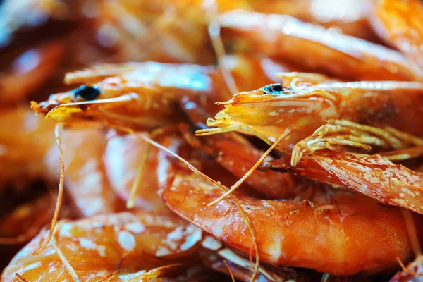 Prepared Fresh Shrimps Grilled Fire — Stock Photo, Image