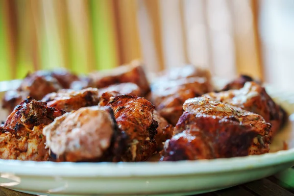 Tasty Pork Shashlik Table —  Fotos de Stock