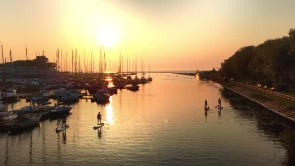 Zachód Słońca Ujścia Rzeki Pirita Tallinie — Wideo stockowe