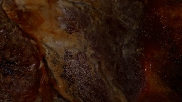 Крупним Планом Текстура Сухого Іспанського Шинки — стокове відео