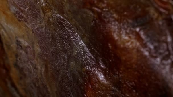Close Texture Dry Cured Spanish Ham — Stock Video