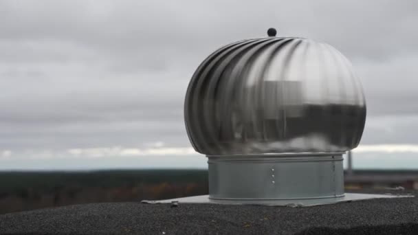 Rotary Deflector Apartment House Rooftop — Stock Video