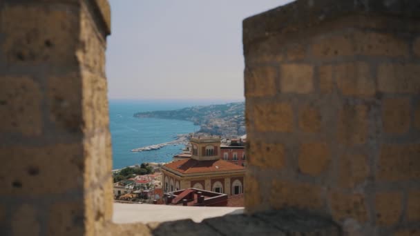 Widok Neapol Zamku Sant Elmo — Wideo stockowe