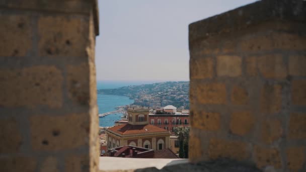 Άποψη Της Νάπολης Από Κάστρο Του Sant Elmo — Αρχείο Βίντεο