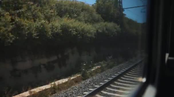 Vue Chemin Fer Depuis Fenêtre Train — Video