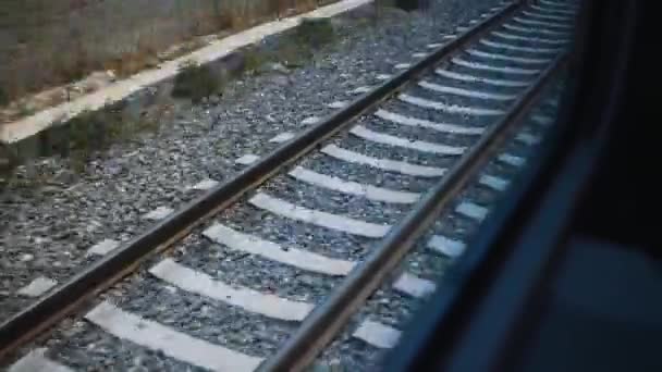 Vasút Kilátása Vonat Ablakából — Stock videók