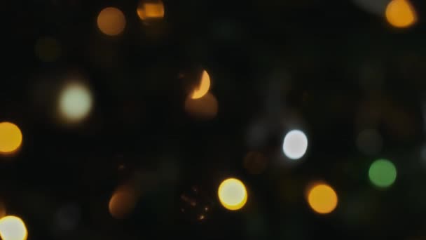 Abstrakter Hintergrund Mit Bunten Bokeh Defokussierten Lichtern — Stockvideo