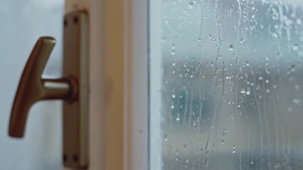 Heavy Rain Window Bad Weather — Stok video