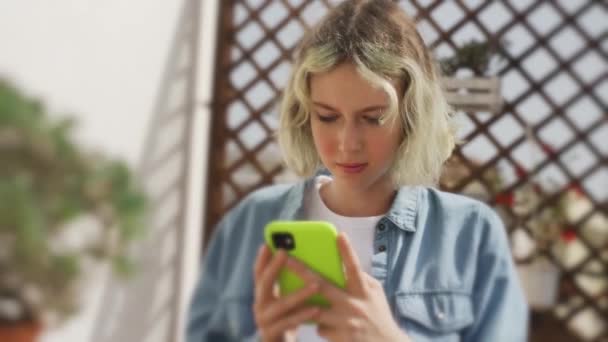 Girl Phone Social Media Addiction Concept — Stock video