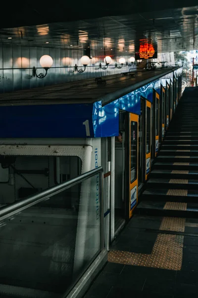 Naples, Italy - 12.06.2022: Funicular cable railway train station.