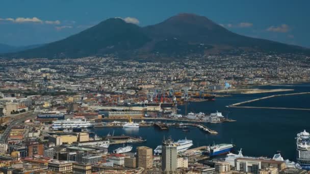 Naples Italy 2022 Old City Naples Volcano Vesuvius — Stock video