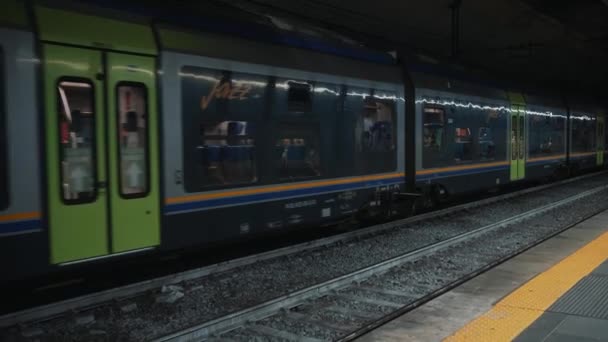 Naples Italy 2022 Train Subway — Αρχείο Βίντεο
