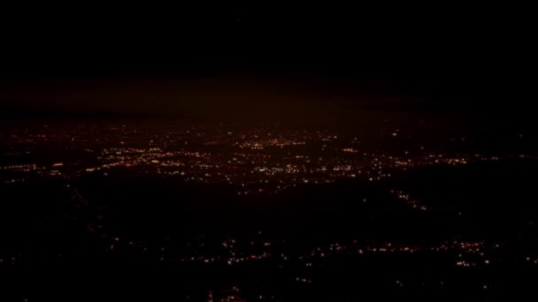 Nápoly Látképe Éjszaka Egy Repülőgépről — Stock videók