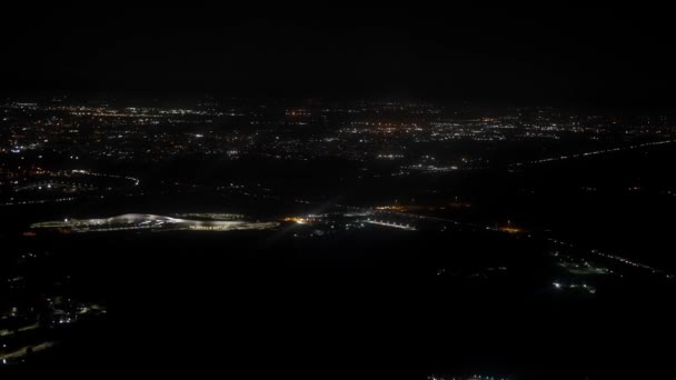 Nápoly Látképe Éjszaka Egy Repülőgépről — Stock videók