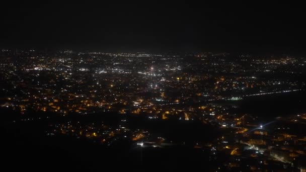 Vista Nápoles Por Noche Desde Avión — Vídeos de Stock