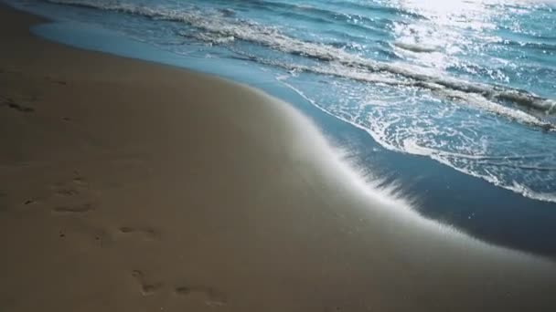 Heart Drawn Sandy Sea Beach — Vídeos de Stock