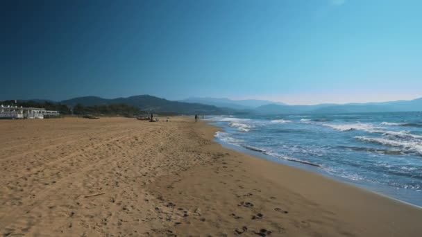 Sandy Sea Beach Paestum Italy — Stock video