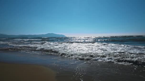 Sandy Sea Beach Paestum Italy — Stock video