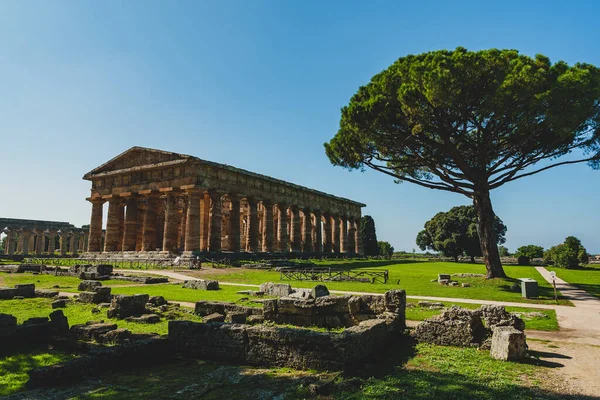 Segundo Templo Hera Paestum Itália — Fotografia de Stock