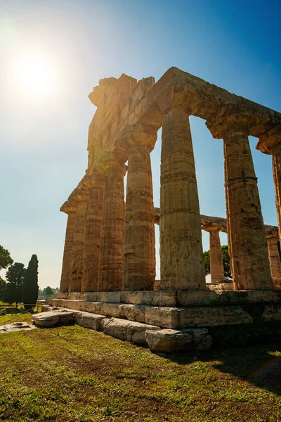 Tempio Atena Paestum Italia — Foto Stock