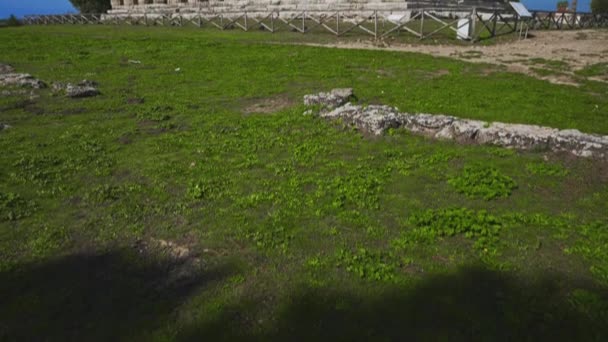 Talya Paestum Daki Athena Tapınağı — Stok video