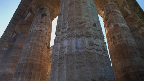 Δεύτερος Ναός Της Ήρας Στο Paestum Ιταλία — Αρχείο Βίντεο