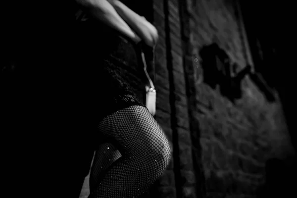 Prostituta Cerca Burdel Calle Noche — Foto de Stock