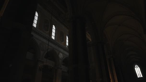 Itália Nápoles 2022 Interior Catedral Assunção Maria — Vídeo de Stock