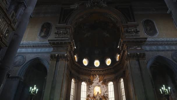 Italië Napels 2022 Binnen Kathedraal Van Maria Hemelvaart — Stockvideo