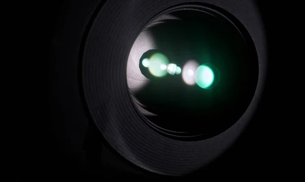 Close View Camera Lens Aperture Film Photography Concept — Stock Photo, Image