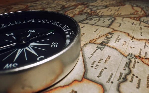 Compass Map Africa Travel Concept — Stock Photo, Image