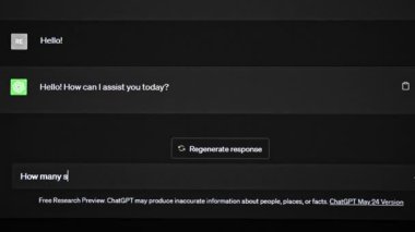 New York, ABD - 31.05.2023: Herhangi bir soruyu sorun ve ChatGPT 'den cevap alın. Düzenleyici kullanımı.