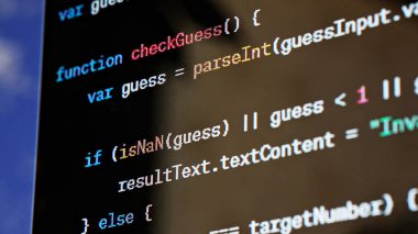 New York, ABD - 31.05.2023: Chatgpt tarafından yazılmış JavaScript kodu. Yazı.
