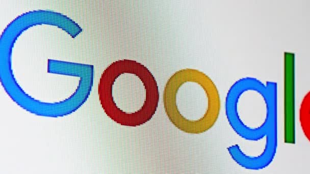 New York Usa 2023 Google Teknik Företagets Logotyp Skärmen Redaktionell — Stockvideo