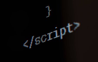 Script inscription on the computer screen. clipart