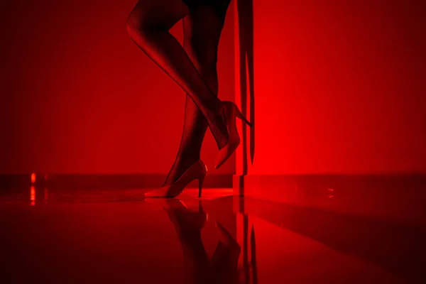 Prostituált Várja Ügyfelet Piros Lámpás Körzet — Stock Fotó