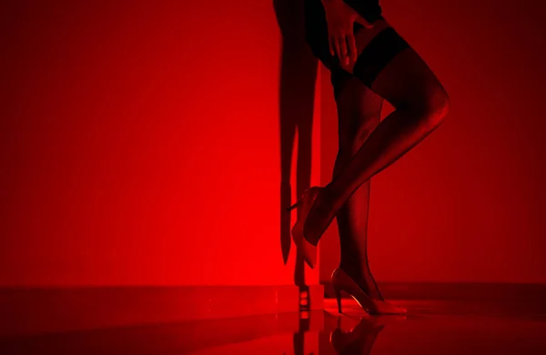 Prostituta Espera Cliente Distrito Luz Vermelha — Fotografia de Stock
