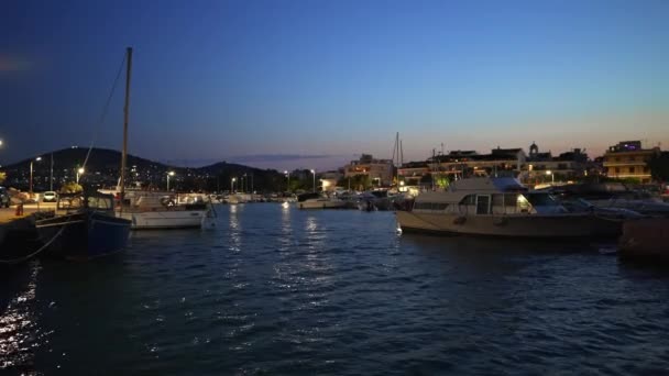 Порт Артеміди Яхтами Човнами Греції — стокове відео