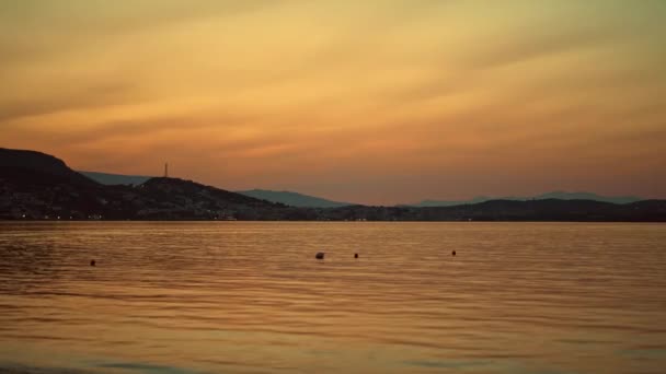 Pôr Sol Verão Cidade Porto Rafti Grécia — Vídeo de Stock