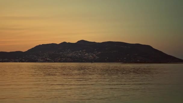 Pôr Sol Verão Cidade Porto Rafti Grécia — Vídeo de Stock