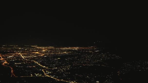 Letecký Pohled Noční Athén Letadla — Stock video