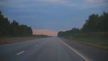 Yağmurdan sonra ormandaki Otoban.