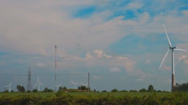 Wind turbines park. Eco-energy concept.