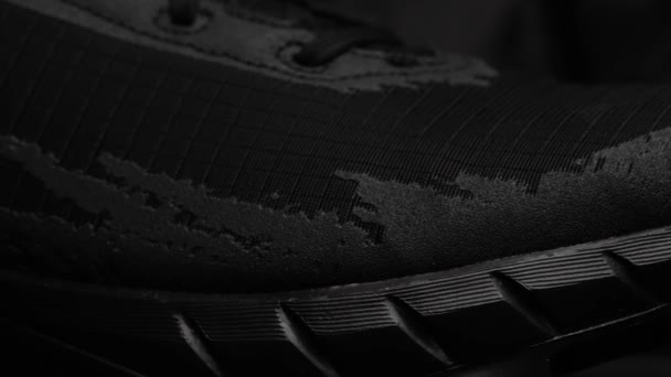Zapatillas Negras Adecuado Para Publicidad Zapatos — Vídeo de stock